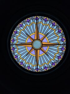 Compass Roundel Window, Stained Glass