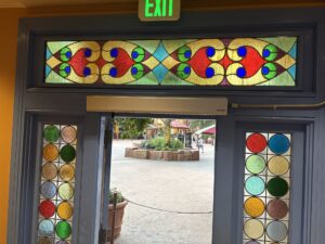 Heart pattern transom above doorway