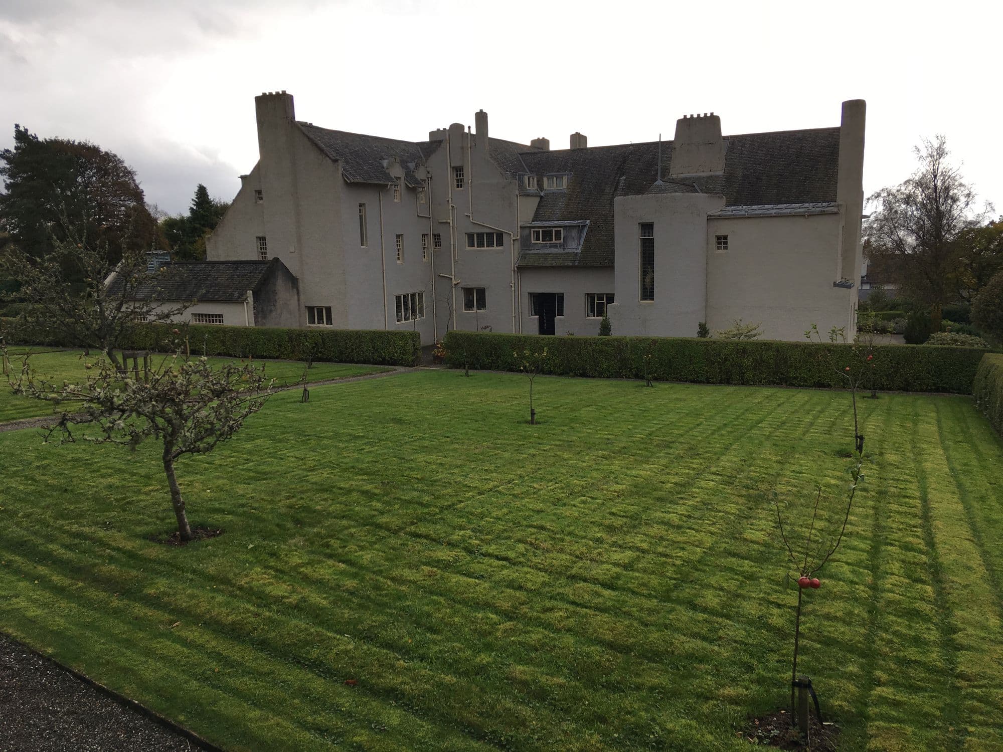 Garden front of Hill House in Helensburgh across the lawn