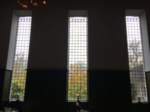 Window with Pink Tulips above a Lead Grid, Leaded Lights