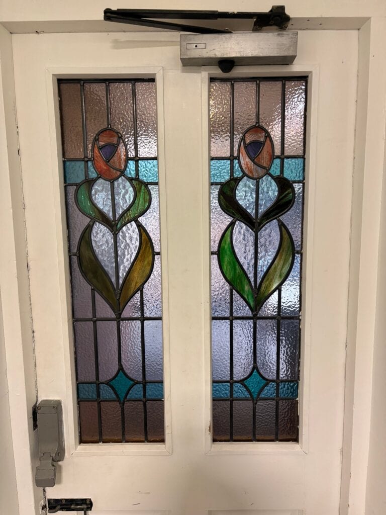 Mackintosh rose door panels white door