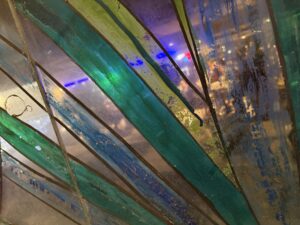 Painted agave glass wall paint detail