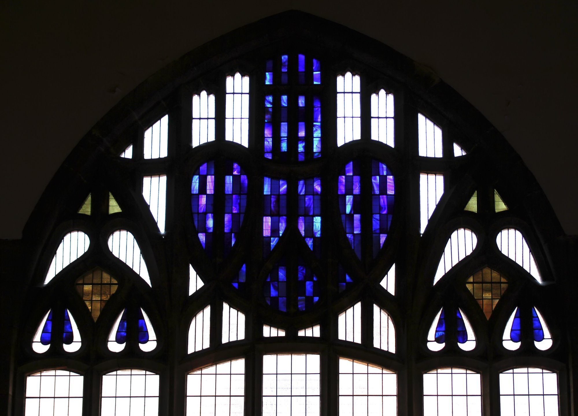 Stained glass window inside Queen's Cross Church, Glasgow