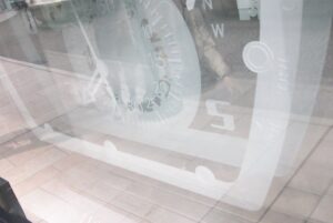 Sandblasted watch case design close up