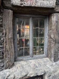 Small window with leaded square panes close view