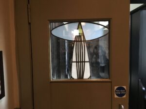 Timber Door with Leaded Glass Panel and Tulip Shape, Leaded Lights
